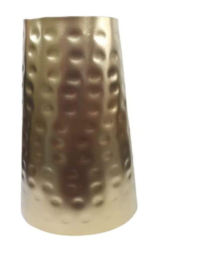 سكاي ووك مزهرية زهور معدنية مصنوعة يدوياً لتزيين المنزل (بني ذهبي 12 بوصة) - Image 1